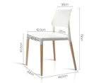 Set of 4 Wooden Stackable Dining Chairs - White