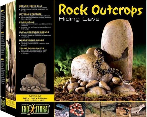 Exo Terra Medium Reptile Rock Outcrops Secure Hiding Cave 24.5cm x 14cm x 22cm