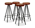 vidaXL Bar Set 5 Pieces Solid Wood Acacia. Genuine Leather & Canvas