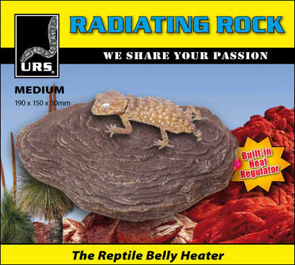 URS Reptile Medium Radiating Heat Rock & Decoration - 19cm x 15cm x 3cm - 12W