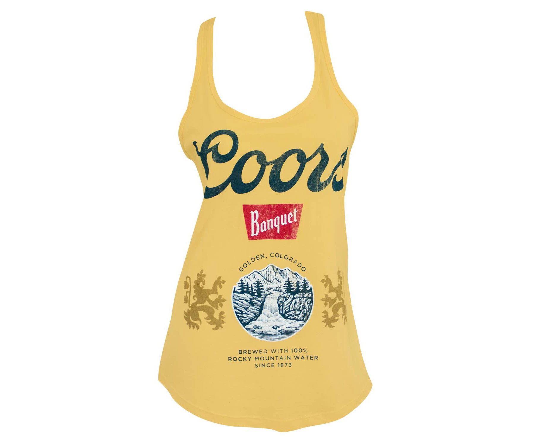 Coors Banquet Racerback Women's Yellow Tank Top