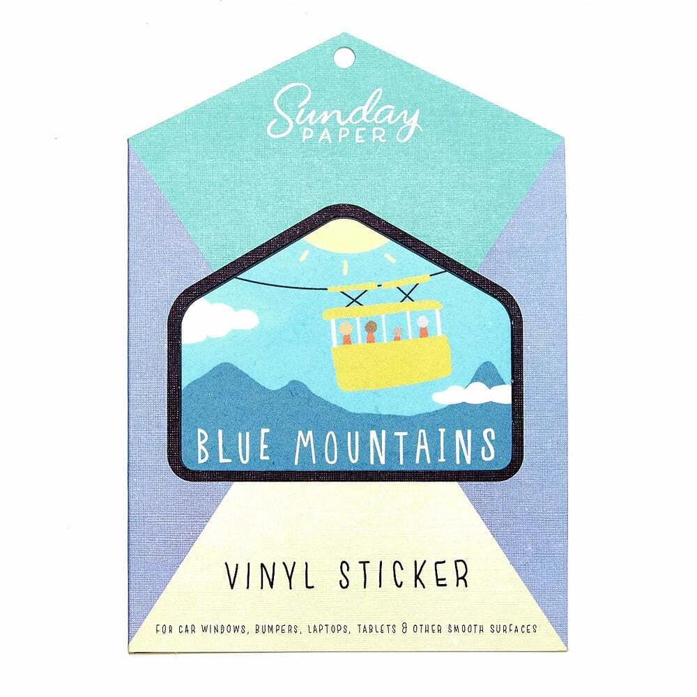 Sunday Paper Vinyl Bumper Sticker - Blue Mountains