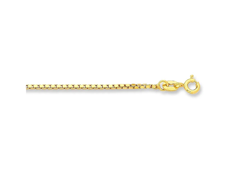 Bevilles Box Chain Necklace 9ct Yellow Gold Infusion 65cm