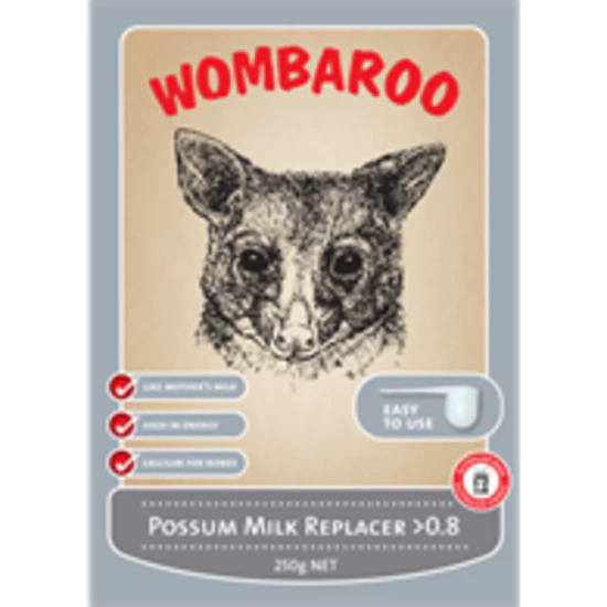 Possum Milk Replacer >0.8 - 250 Gram - Dense Fur Possums & Glider Joeys (Wombaroo)