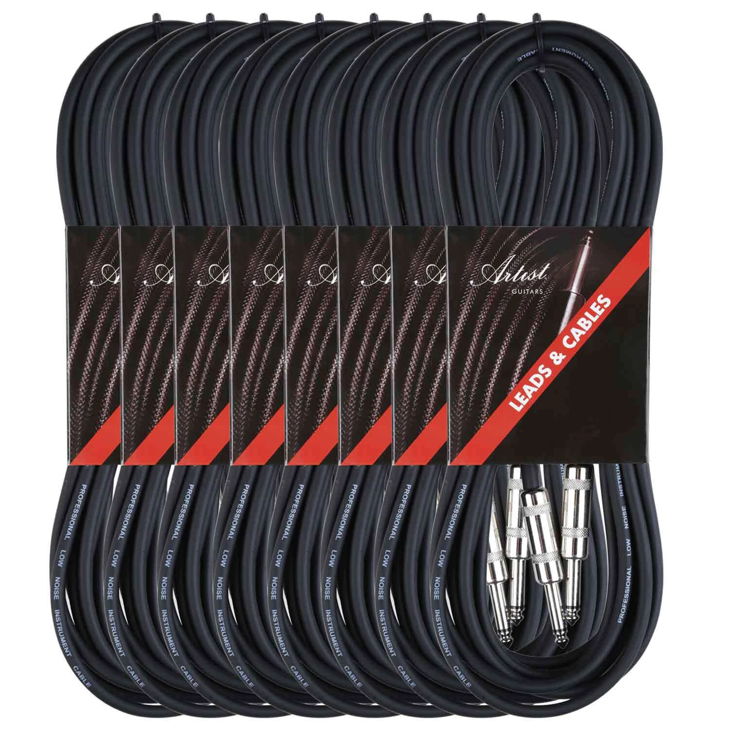 Artist GS20 20ft (6m) Guitar Cable/Lead 8 pack