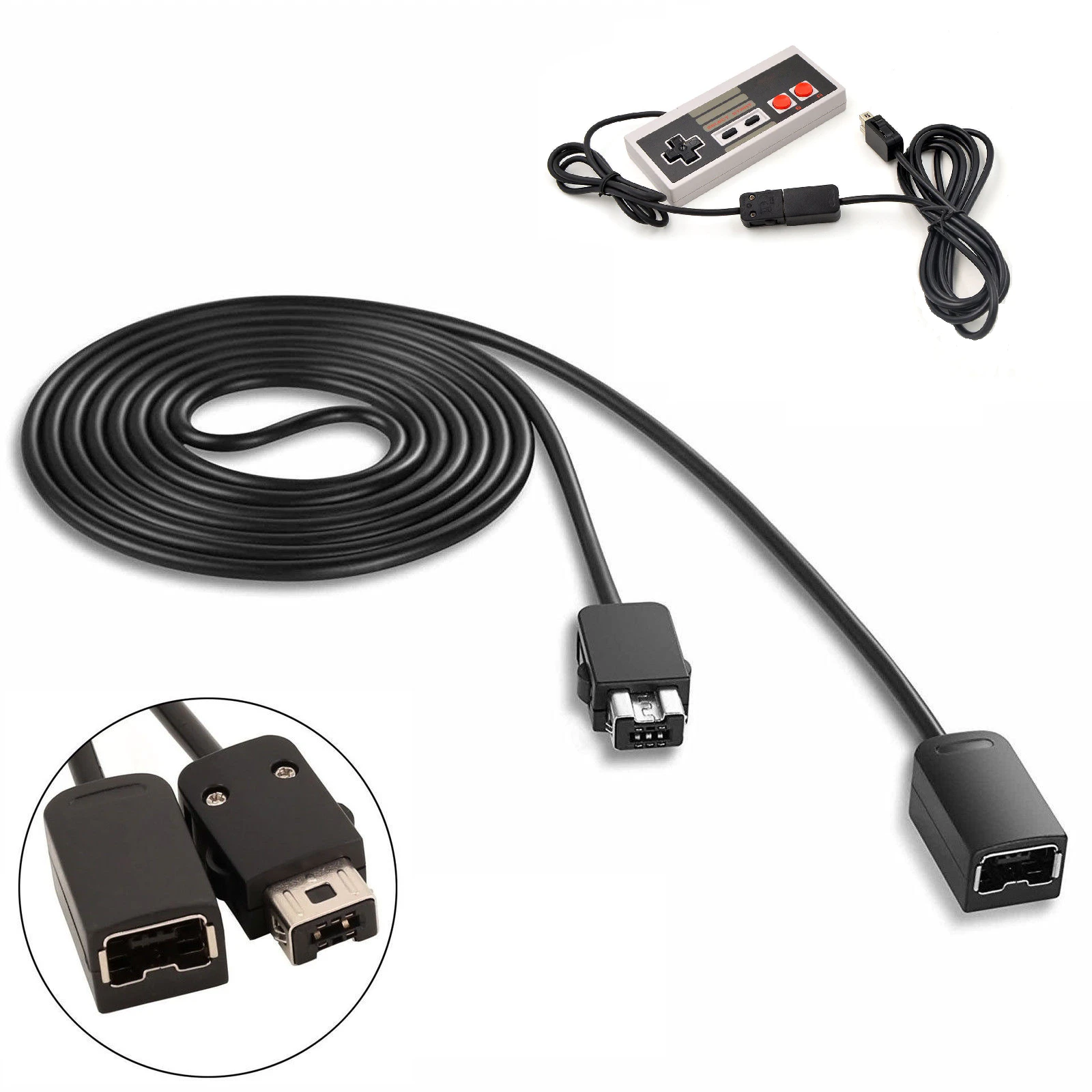 3M Extension Cable Cord Nintendo Classic NES Mini / SNES Mini Controller Wii U