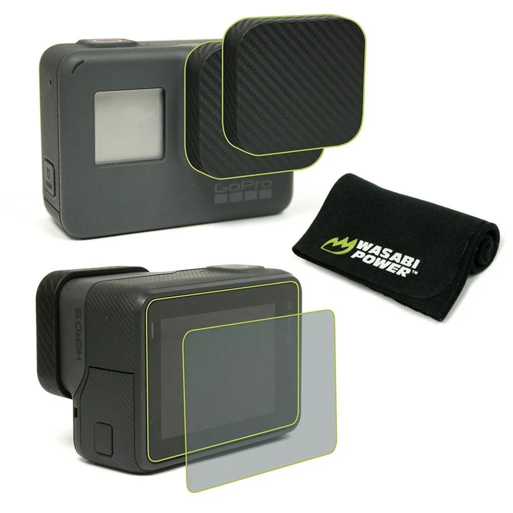 Wasabi Power Accessory BUNDLE for GoPro HERO7/HERO6/HERO5-Lens Cap/Screen protection