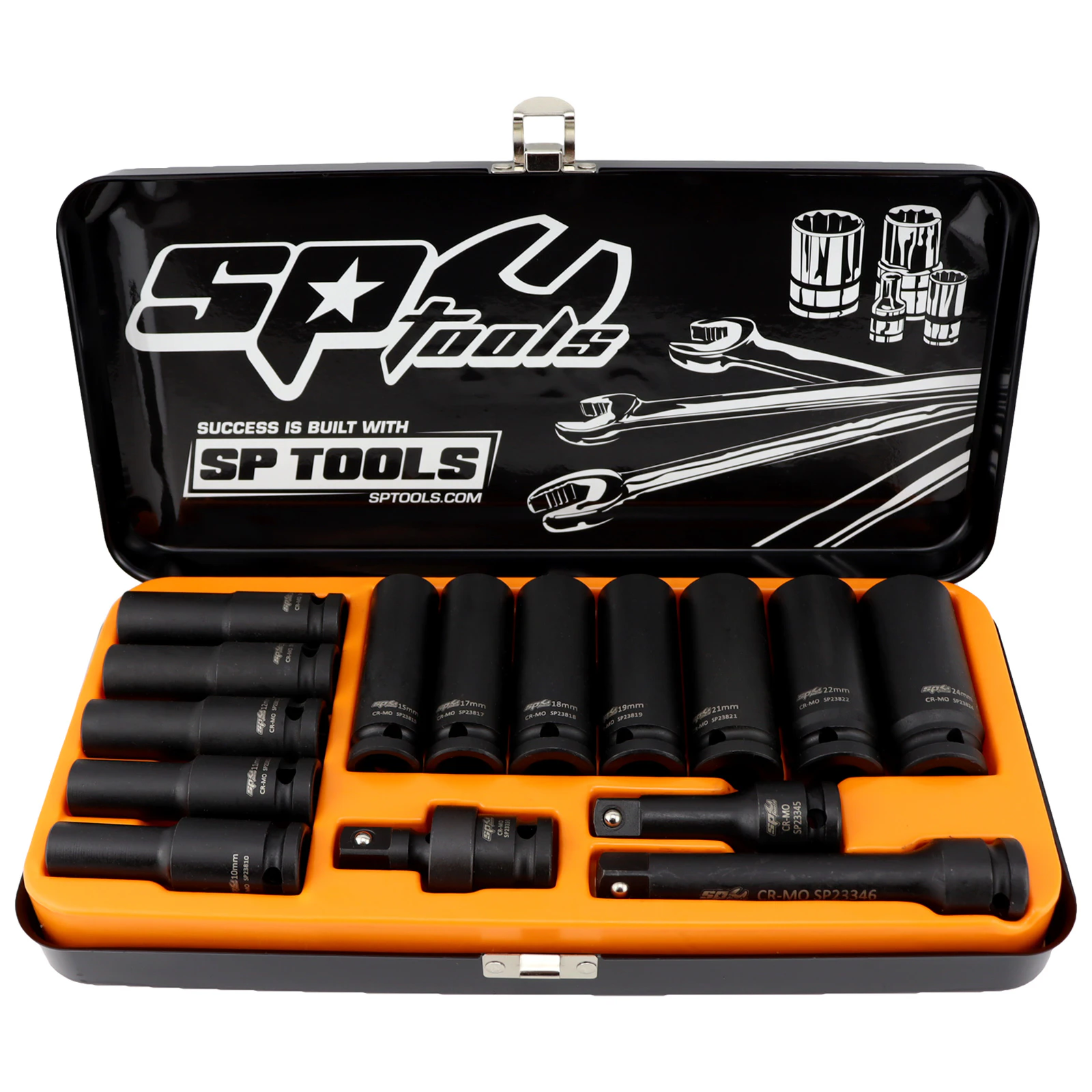 SP Tools 15pc 1/2" Dr 6pt Deep Impact Socket Set Metric | SP20320