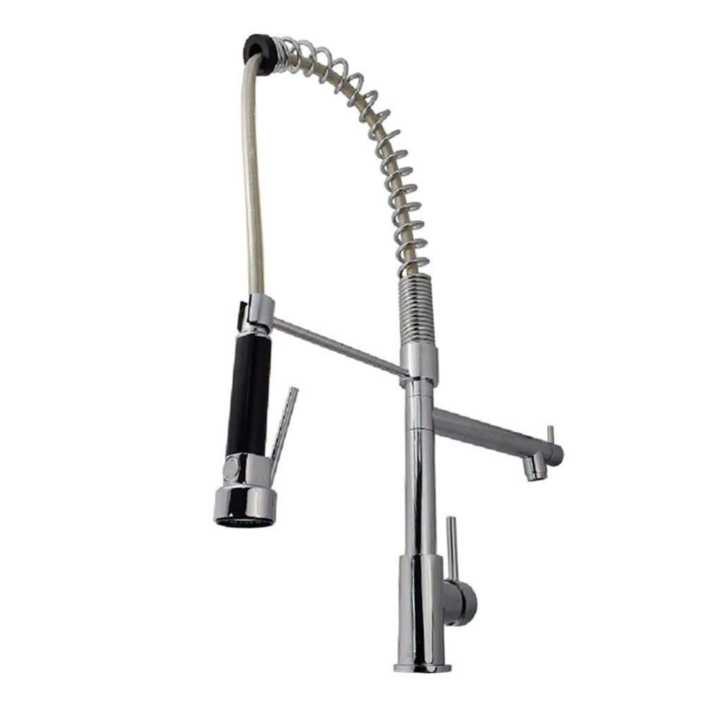 AQUAPERLA Spring Double Spout Kitchen Mixer Tap - Chrome