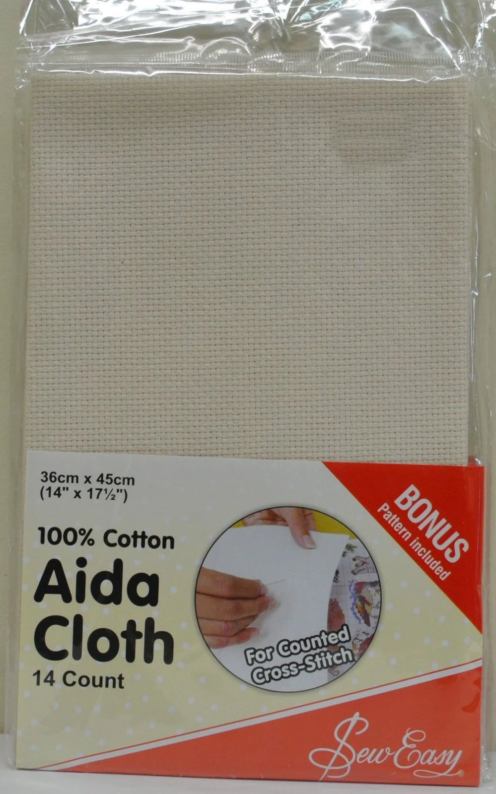 Cross Stitch Aida Cloth 14ct Sew Easy Ecru 36x45cm X Stitch Fabric