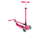 Globber Kids' Go Up Active Scooter w/ Lights - Fuschsia/Dark Pink