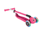 Globber Kids' Go Up Active Scooter w/ Lights - Fuschsia/Dark Pink