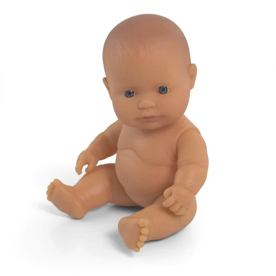 Miniland Educational Naked Baby Doll Caucasian Girl 21cm