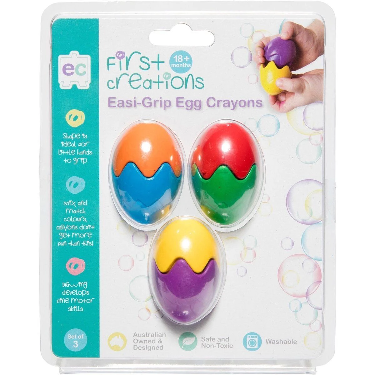 FIRST CREATIONS EASI-GRIP Crayons Egg Assorted