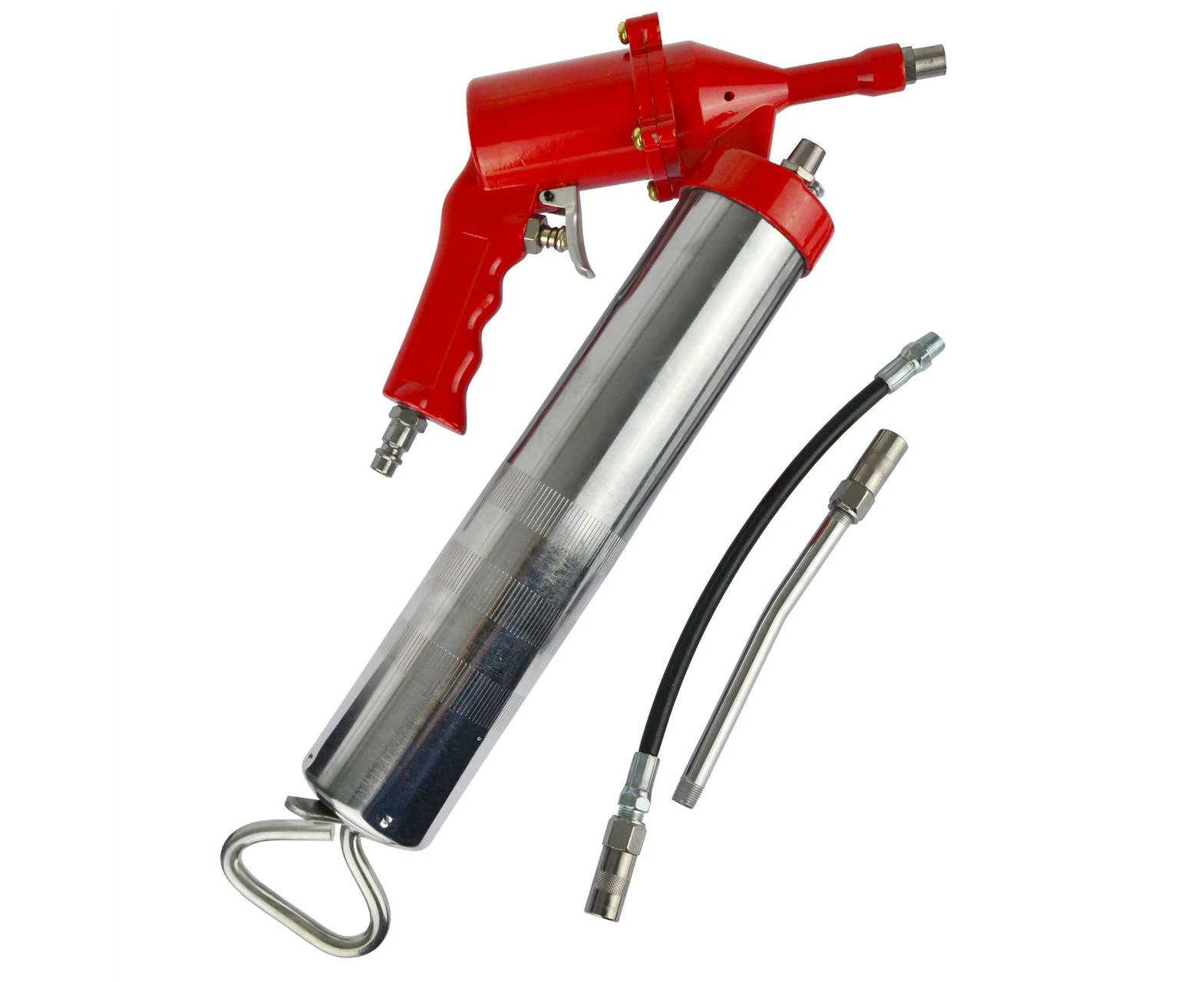 AB Tools 14oz Air Grease Gun Pump with Rigid and Flexible Extension Lubricating TE742