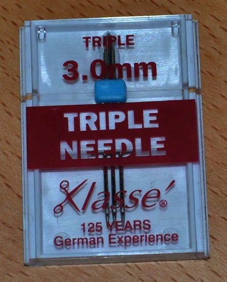 Klasse Sewing Machine Needles, TRIPLE NEEDLE 3.0, Pack of 1 Needle