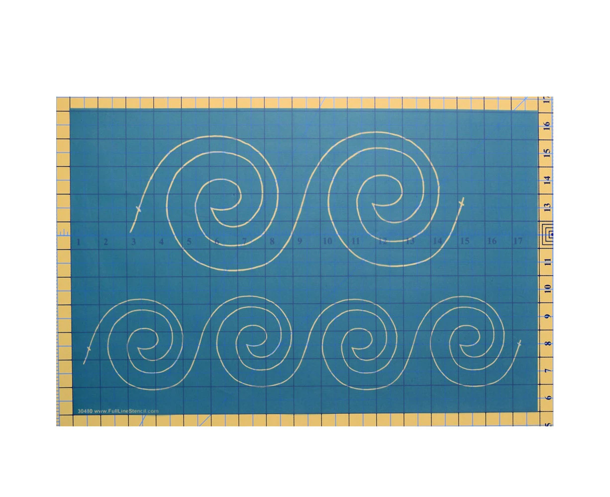 Quilting Full Line Stencil Spiral Border A3 Reusable for Quilts use Pounce New