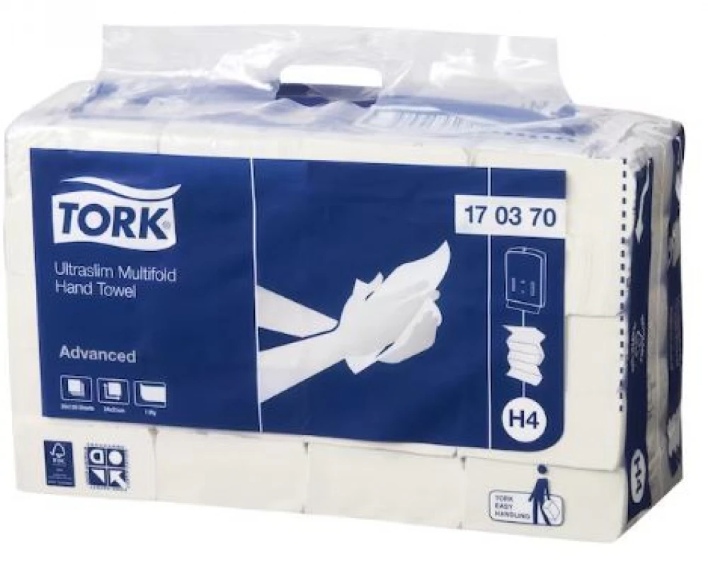 Tork H4 Ultraslim  170370 Hand Towel Multifold - White Carton (20 Packs)