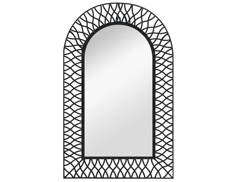 vidaXL Wall Mirror Arched 50x80 cm Black