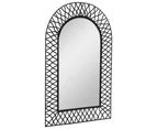 vidaXL Wall Mirror Arched 50x80 cm Black