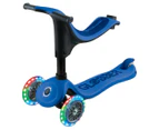 Globber Kids' Go Up Sporty V2 Scooter w/ Lights  - Navy Blue/Dark Navy Blue