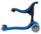 Globber Kids' Go Up Sporty V2 Scooter w/ Lights  - Navy Blue/Dark Navy Blue