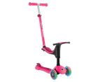 Globber Kids' Go Up Sporty V2 Scooter w/ Lights  - Fuchsia/Dark Pink