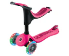 Globber Kids' Go Up Sporty V2 Scooter w/ Lights  - Fuchsia/Dark Pink