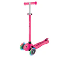 Globber Kids' Go Up Sporty V2 Scooter w/ Lights  - Fuchsia/Dark Pink