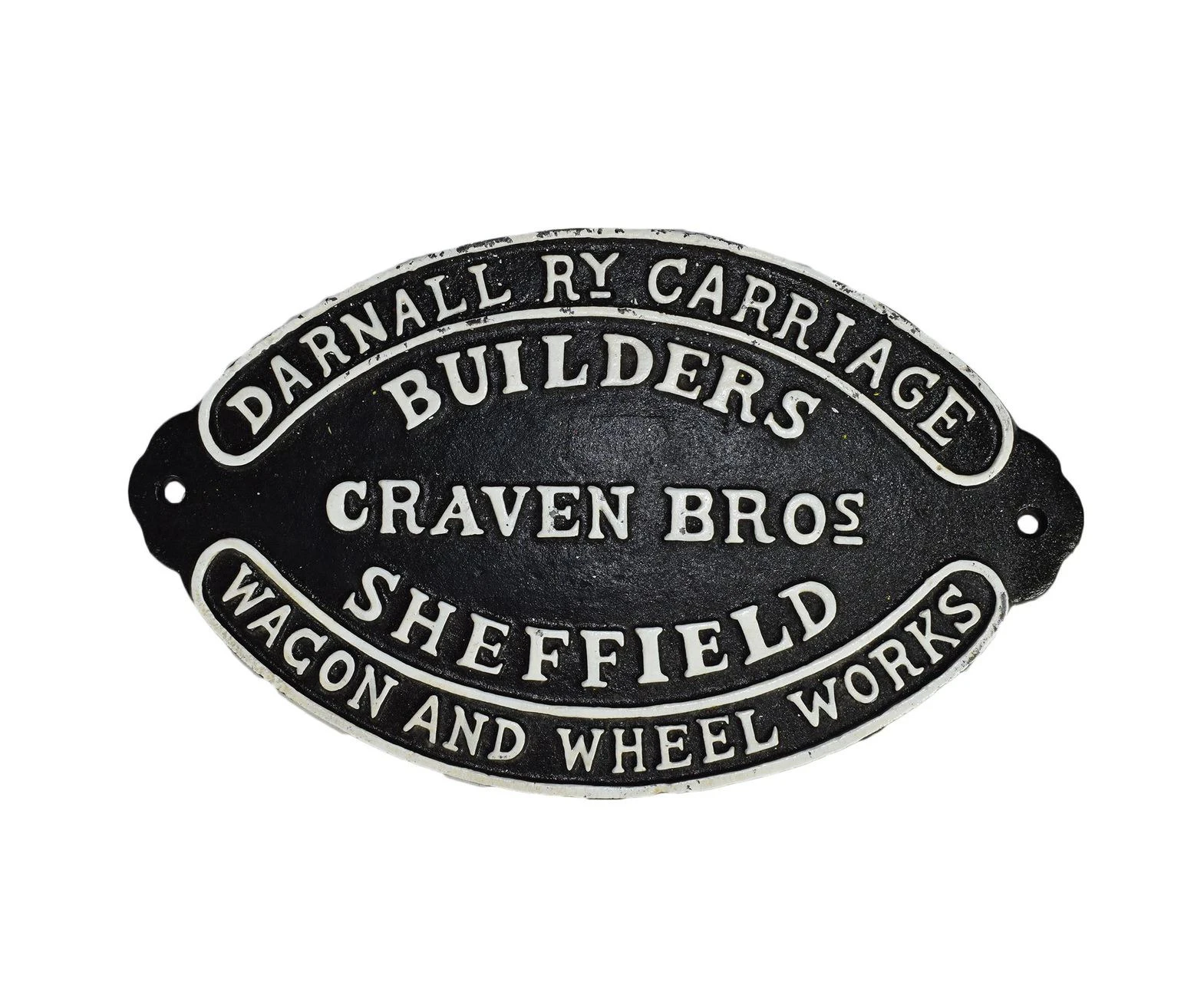 AB Tools Darnall Coach Carriage Cast Iron Sign Plaque Wall Fence Gate Wagon Builder