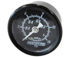 Aeroflow 1-1/2" 0-15 Psi Pressure Fuel Oil Gauge Black Face White Pointer