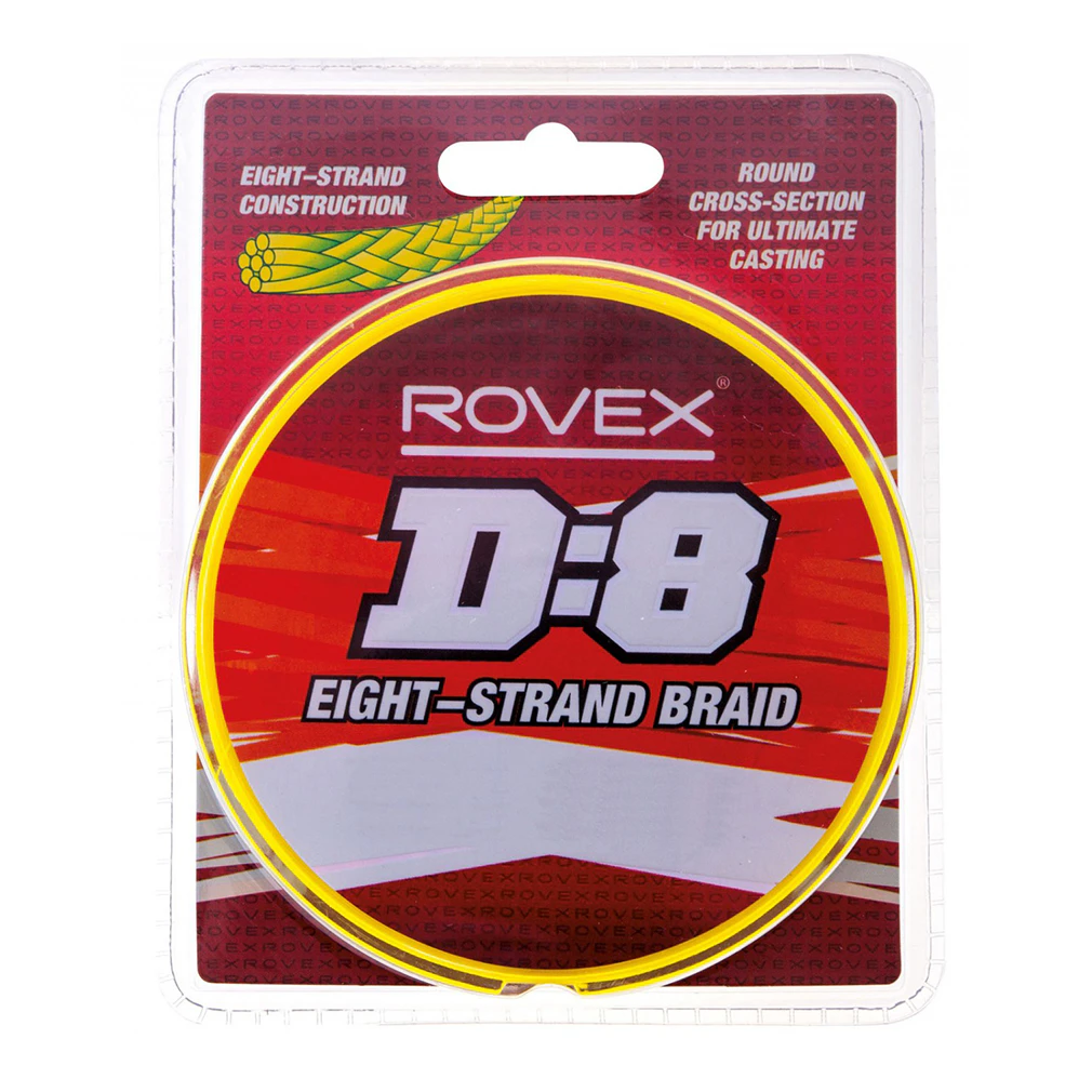 Rovex D:8 Braid 150yd 10lb Hi Vis Yellow Fishing Line