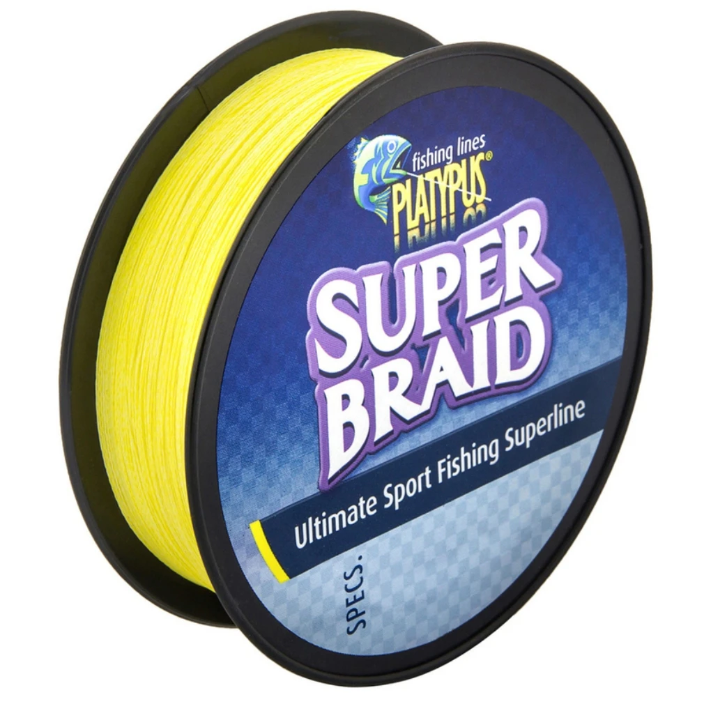 Platypus Braided Fishing Line Super Braid Yellow 300yds 10lb