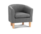 Artiss Abby Farbic Armchair - Grey