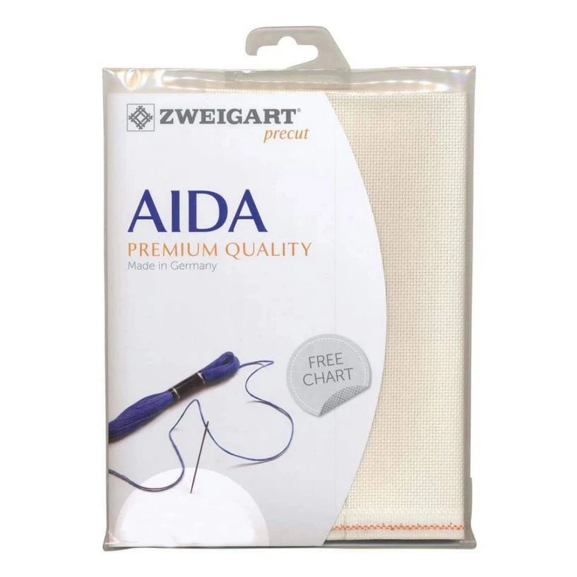 Zweigart Cross X Stitch Aida Cloth 18 Ct Ecru Cream 48x53cm Fabric