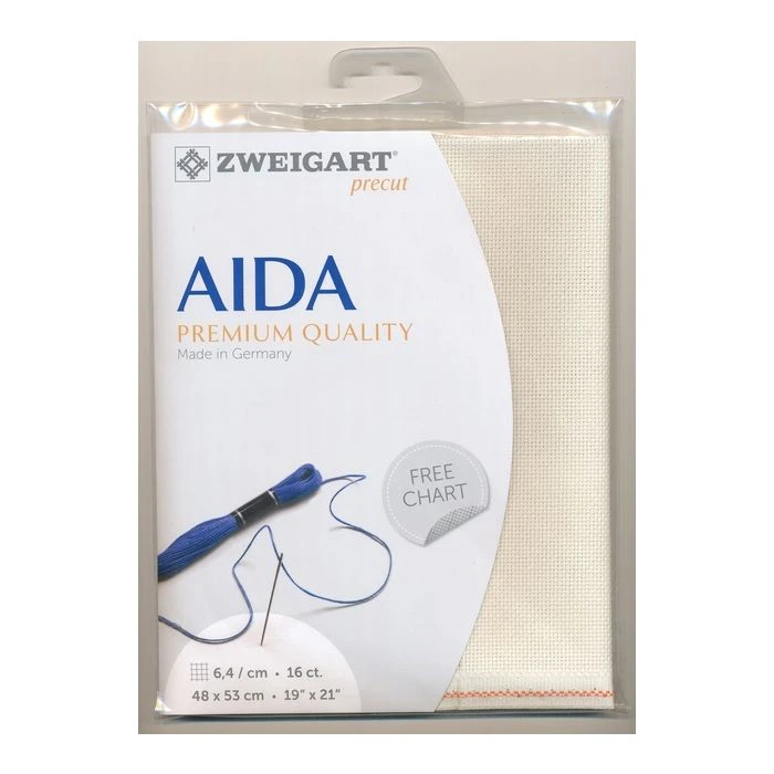 Zweigart X Cross Stitch Aida Cloth 16 Count Ecru Cream 48x53cm Fabric