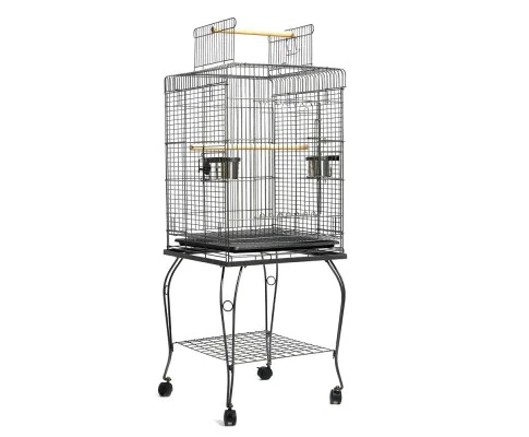 PET-BIRDCAGE-A102-BK Large Bird Cage with Perch - Black