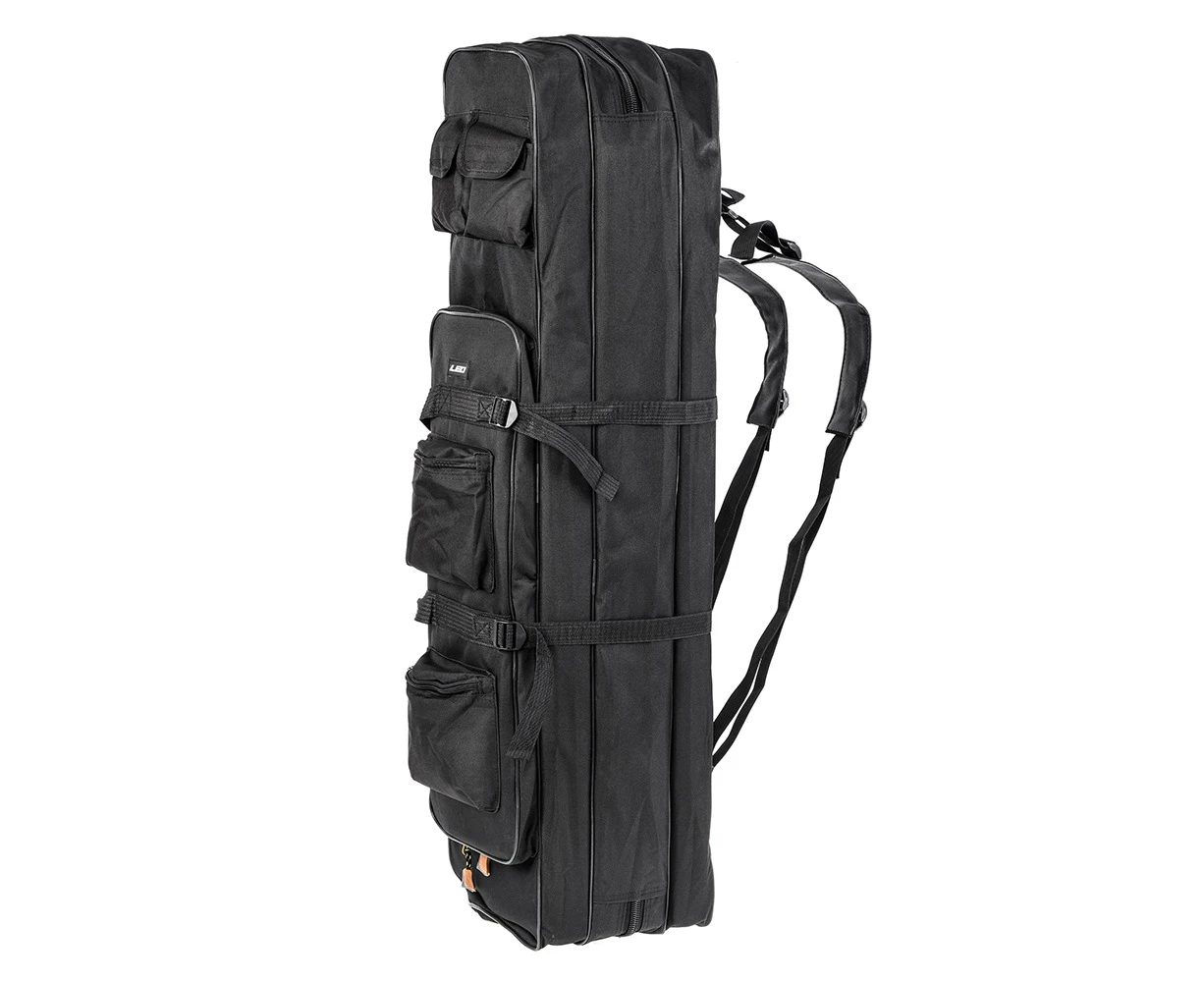 LEO Outdoor 3 Layer 100cm Plus Fishing Rod Reel Carrier Bag - Black