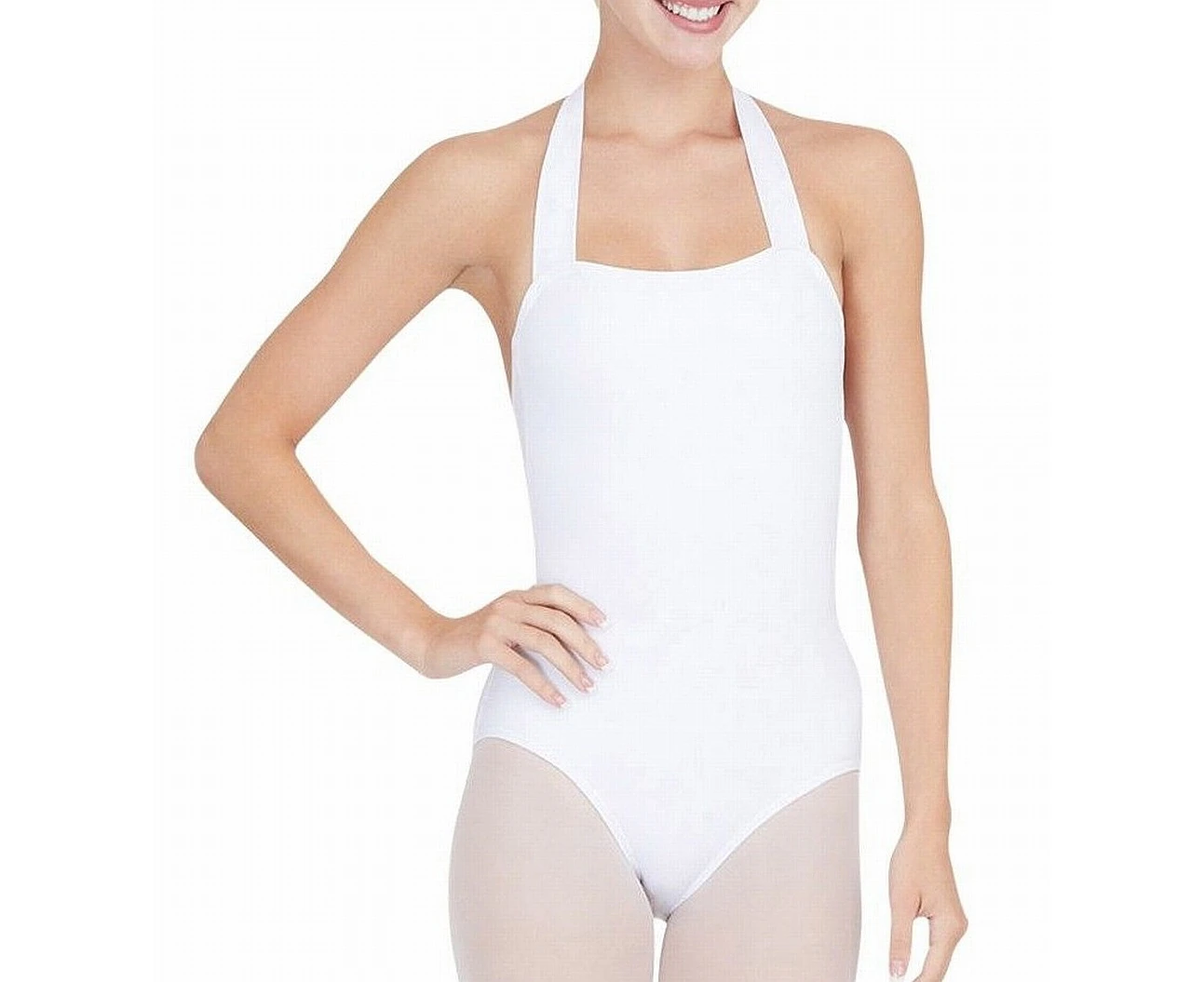 Capezio White Womens US Size XS Halter-Neck Body Suit Dance Leotard