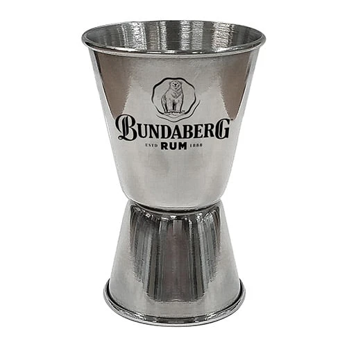 Bundy Bundaberg Rum ROSETTE Stainless Steel Double Spirit Jigger