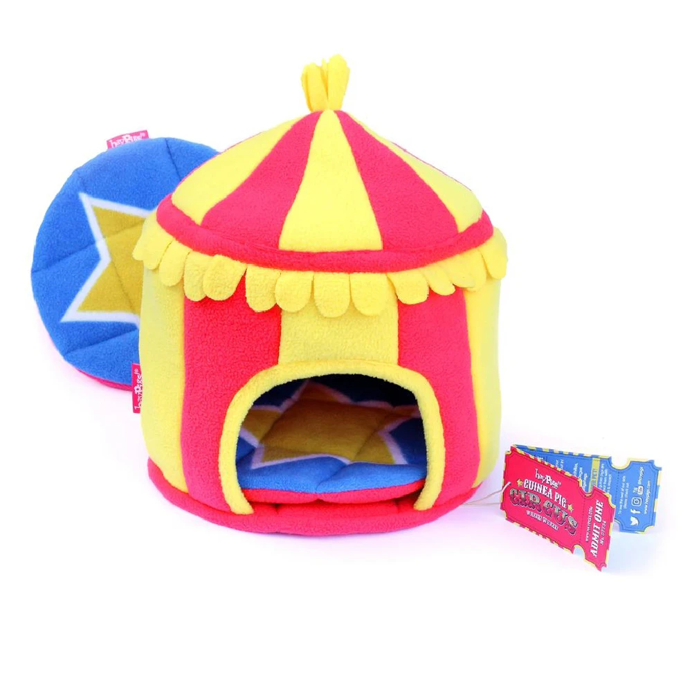 HayPigs Circus Hidey Hut Fleece Hidey Hut for Guinea Pigs & Hamsters