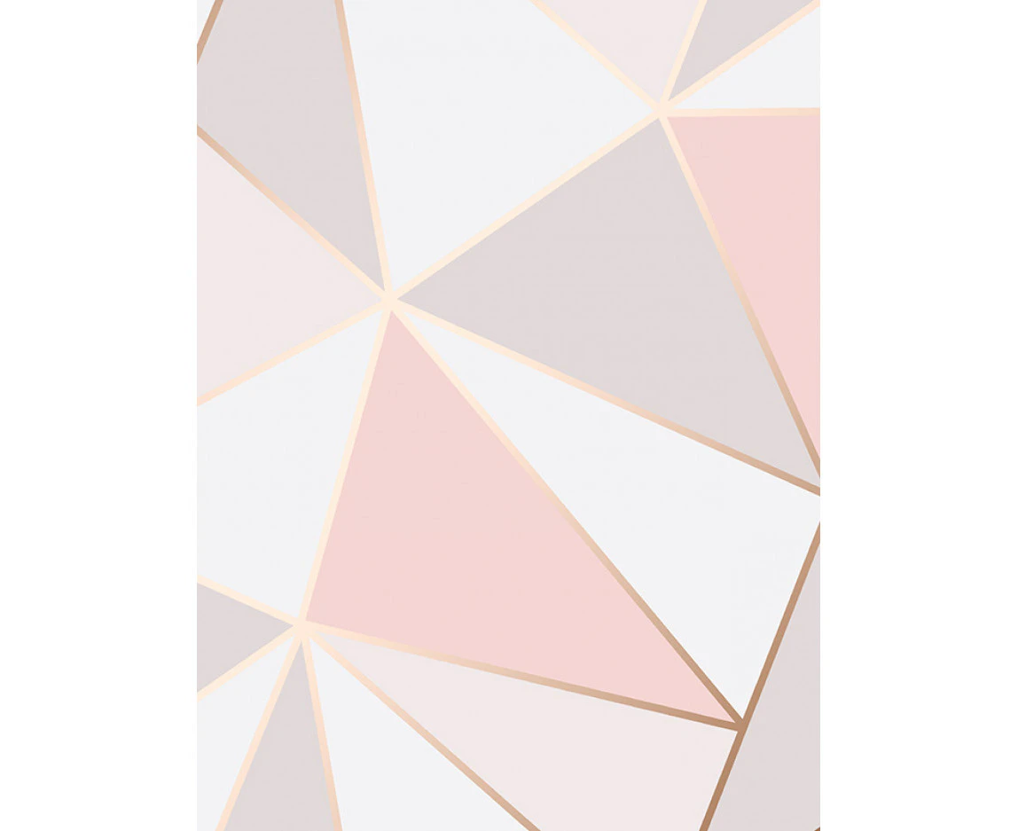 Apex Geometric Wallpaper Rose Gold Fine Decor FD41993