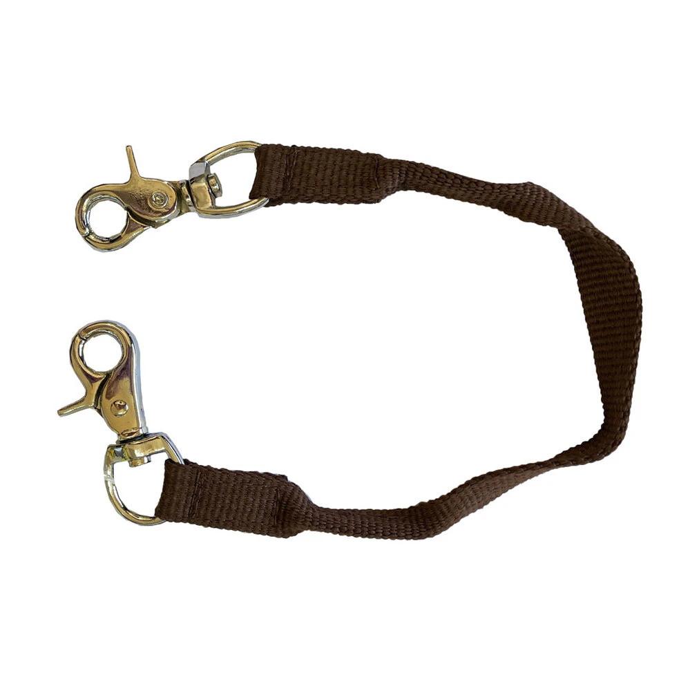 Nylon Monkey Grip Strap Security Beginners Children Young Horses With Clips Brown