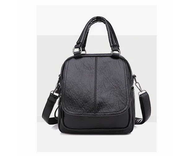 OUTNICE Convertible PU Leather Backpack Purse for Women Fashion Shoulder bag Travel Bag - Black