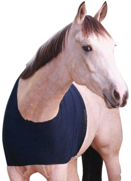 Horse Showcraft Chest+Wither Anti-Rub Rug Bib Shoulder Guard Pony - Xlarge - Black