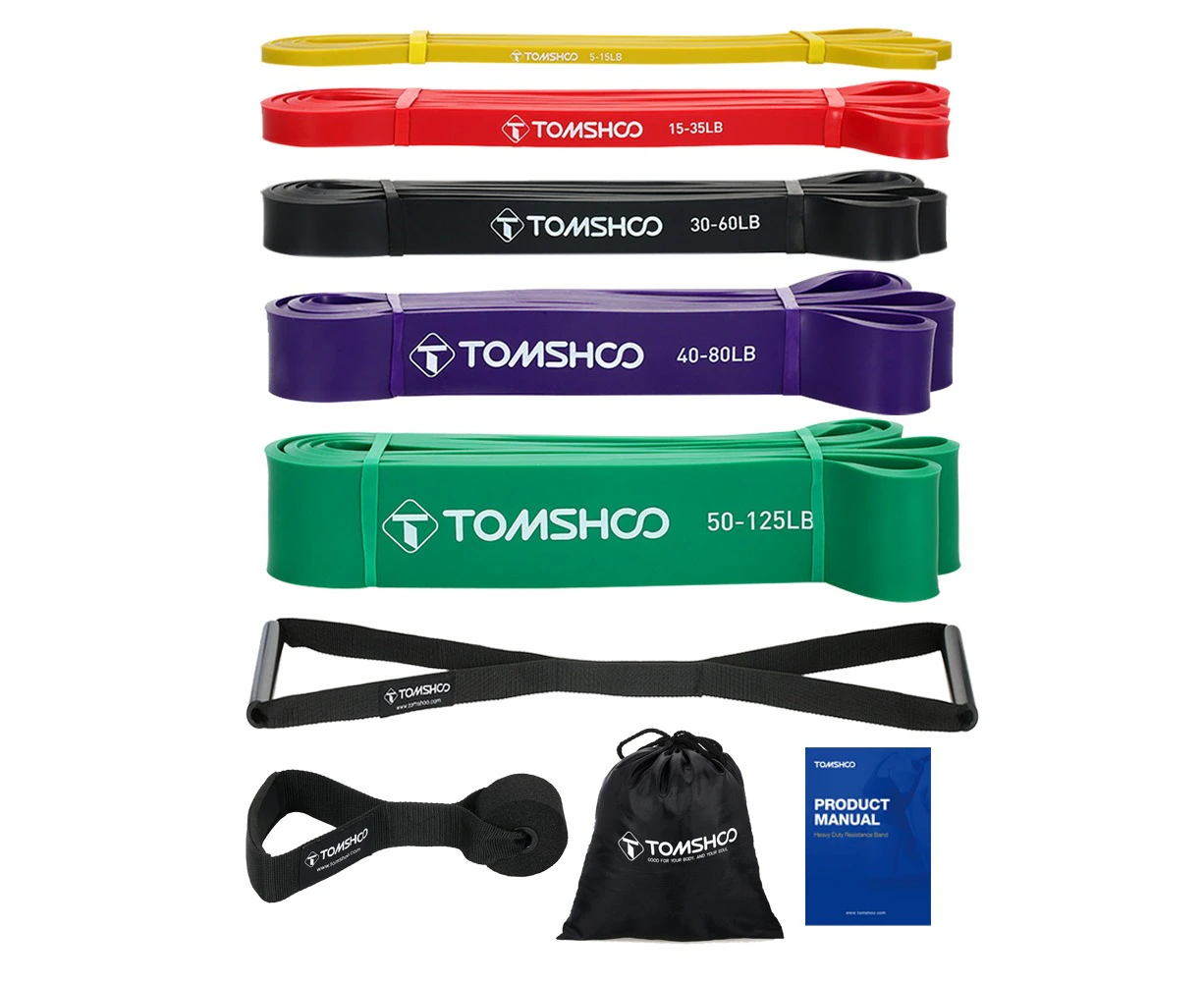 TOMSHOO 5 Packs Pull Up Resistance Loop Bands Set