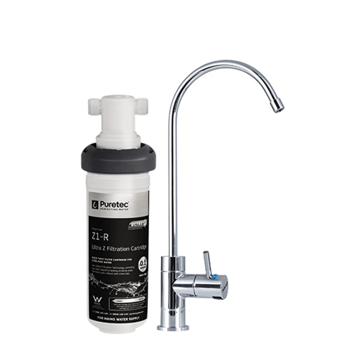 PURETEC Z18 Kitchen Mixer Tap with Under Sink Filter - High Loop