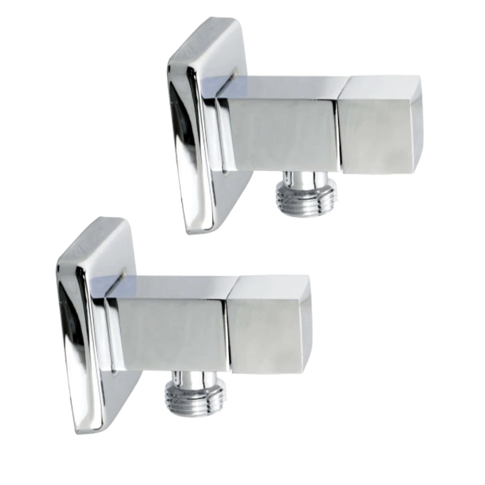 AQUAPERLA Square Washing Machine Laundry Tap Set - Chrome