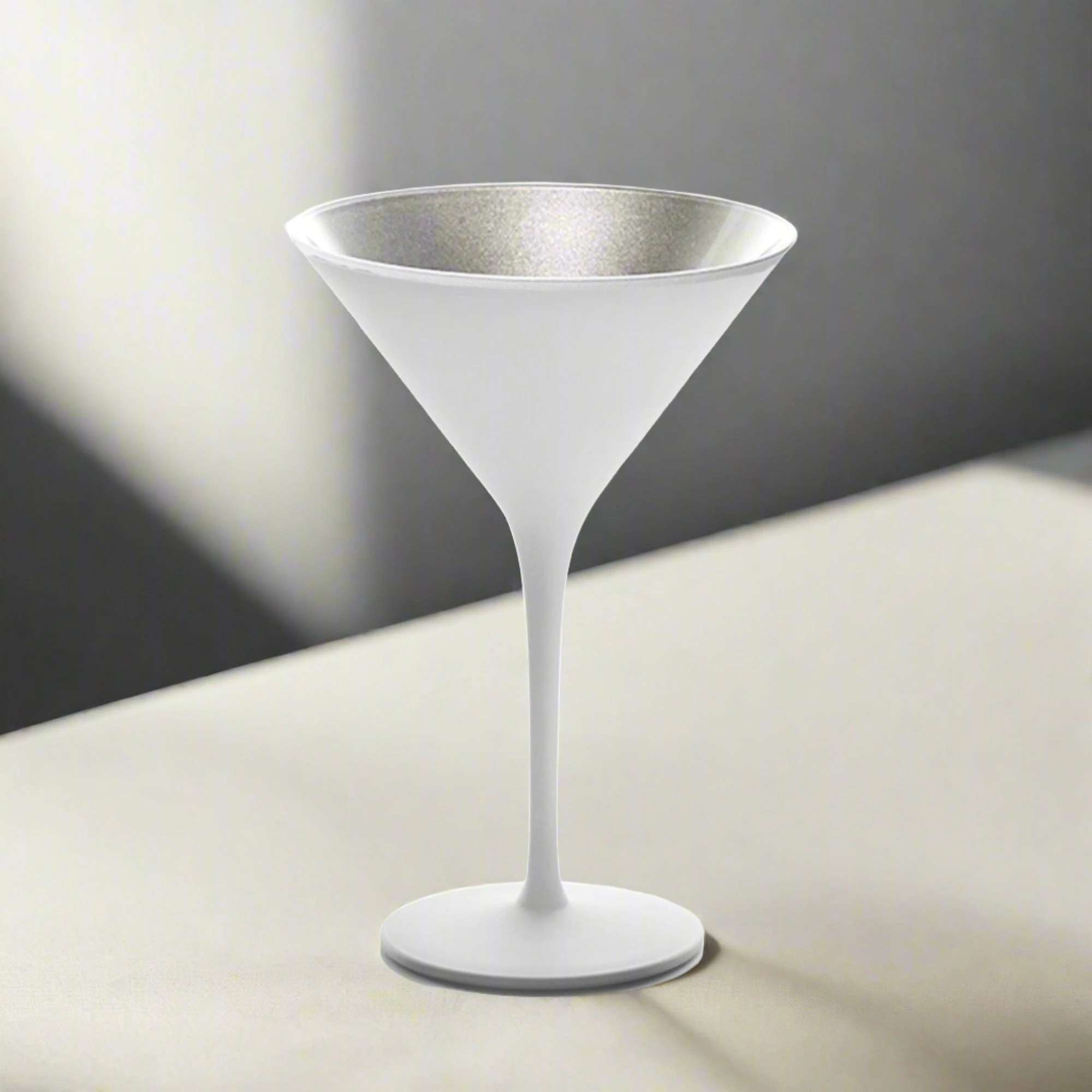 Stolzle Olympic Martini Glasses White & Silver 240ml - Set of 6