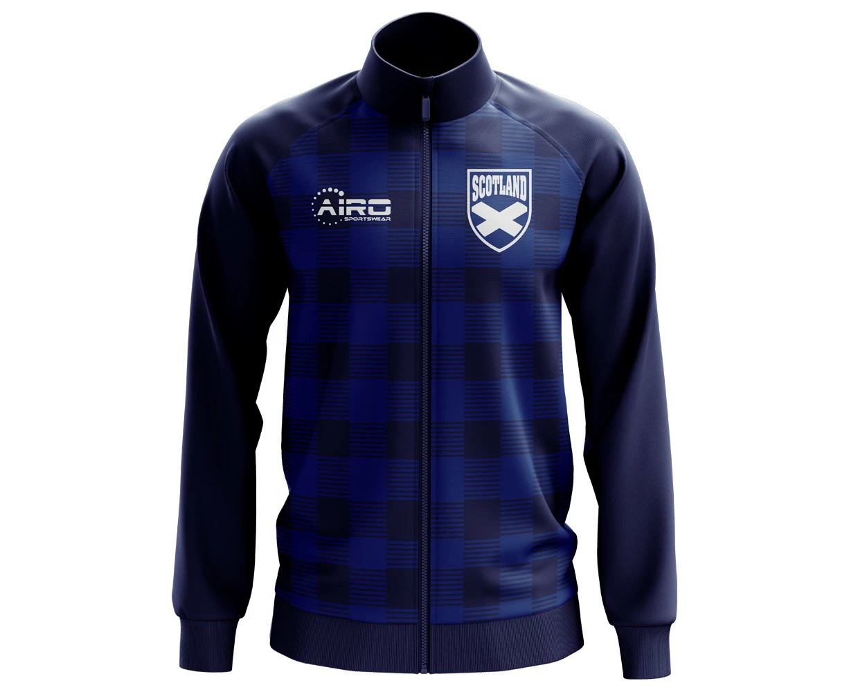 Scotland Tartan Concept Football Track Jacket (Navy) - Kids